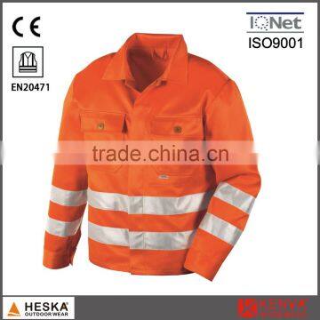 Men High visibility jacket hivis workwear with 3M reflective tape pass certification ENISO20471