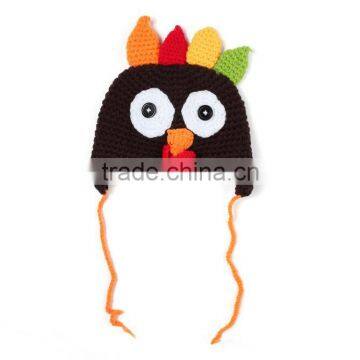 2017 Fashion Cute Turkey Animals Shape Crochet Acrylic Soft Ear Cover Baby Beanie Hat photo-3