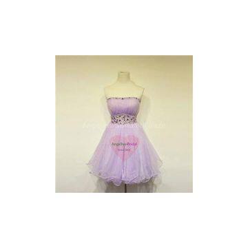 Short Lilac Organza Bridesmaid Dresses BM1511