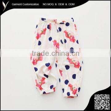 Children Summer Soft Print Rayon Casual Trousers