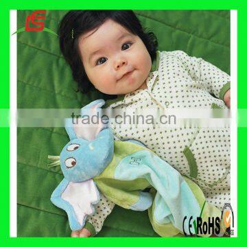 Blue&green 43cm plush elephant blanket for baby