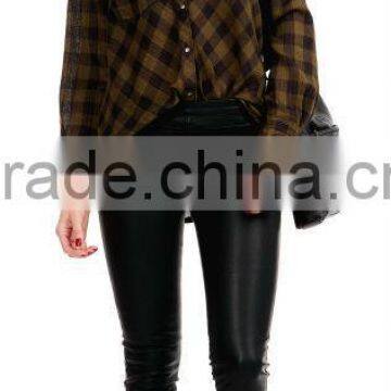 Womens Fashion Stretch Black Leather Legging photo-2