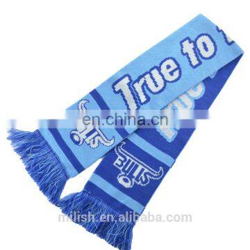 SC-0031 Acrylic soccer scarf custom print knitted jacquard football fan scarf