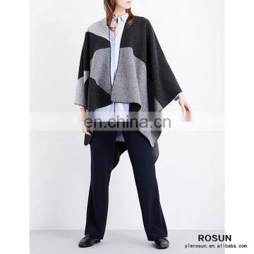 Women Houndstooth cashmere cape