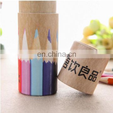 factory price customized brown kraft cardboard paper cylinder box for colorful pencil packaging