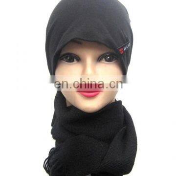 plain color warm muffler advertising knitted scarf winter neckerchief 100% acrylic shawl neck warmer bandelet with tassels
