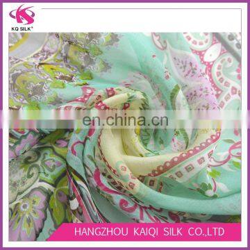 Eco-friendly Abstract Floral Printing Fabric Silk Chiffon Fabric Wholesale Fabrics Chiffon for Lady Dress | Scarf photo-2