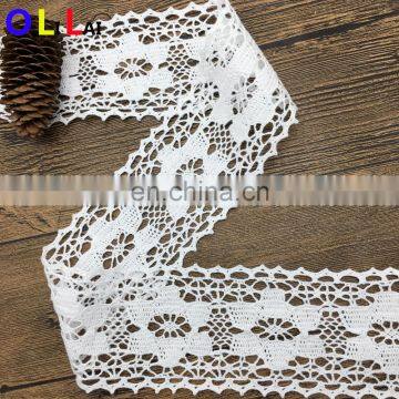 OLCT0079 7.3cm fashion white swiss cotton crochet guipure lace for ladies dress