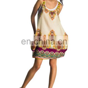 cotton beach style short dress latest simple and unique tunic cheap wholesaler India