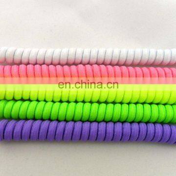 custom high quality 100% polyester curly spiral shoelace