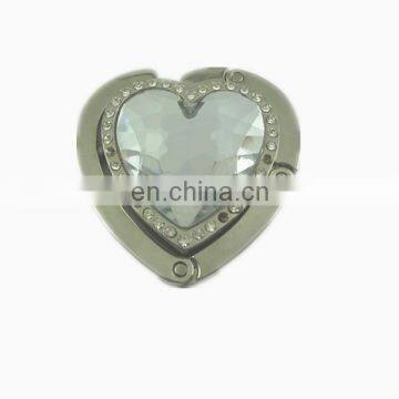 portable fashion heart shape diamond table purese hanger bag hanger