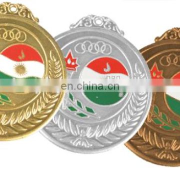 custom logo design gold silver bronze award medallions metal medals for sports