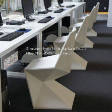 Fiberglass Diamond-shaped Back-rest Chair Dinning Chair photo-4