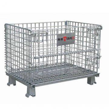 Customized Zinc Coated Heavy Duty Wire Mesh Container for Industrial Parts Warehouse