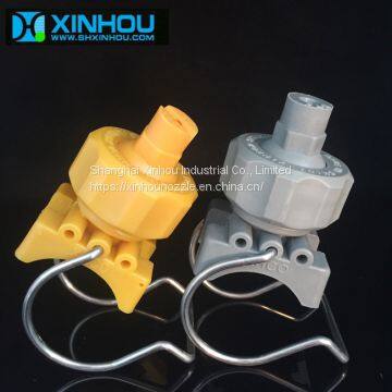 plastic quick connect clamp nozzle with flat fan spray tip