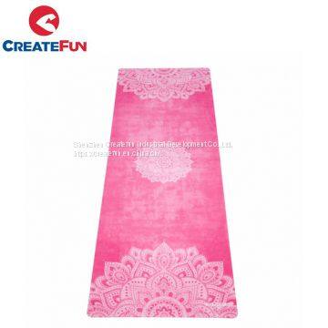 CreateFun Wholesale 2018 Newest Non Slip Suede With Natural Rubber Yoga Mat For Sale photo-3