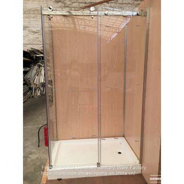 Shower Room Shower Enclosure Rectangle 2 Fixed Panels 1 Sliding Door photo-2