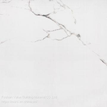 Hot Selling 60x60cm Carrara Whites Glossy GLazed Marble Look Porcelain Floor Tiles