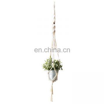 Chinese Manufacturer Hand Craft Cotton Wall Ornaments Hanging Decoration Macrame White Plant Hangers photo-4