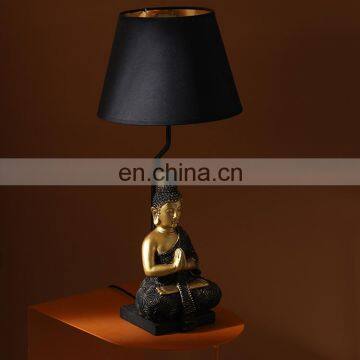 Chinese Classical Figure Statue Decoration Luxury Gold Resin Base Buddha Shape Modern Cheap Desk Lamps for Church photo-3