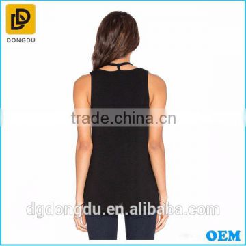 New Women Tops Neck with Tie Fashion Vest