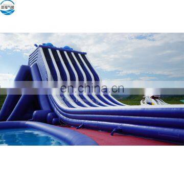 Cheap Commercial Amusement Swimming Pool Six Lane Inflatable Water Slides With Pool photo-2
