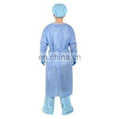 Disposable Isolation Gown Level1 Level2 SMS Medical Gown With Back Tie Anti-static Blue Medical Protective Clothing Class II photo-3