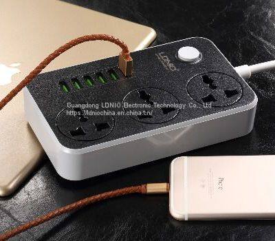 LDNIO 6 USB 3 Outlet Universal Usb Power Strip Desk With Usb Charger Extension Socket photo-3