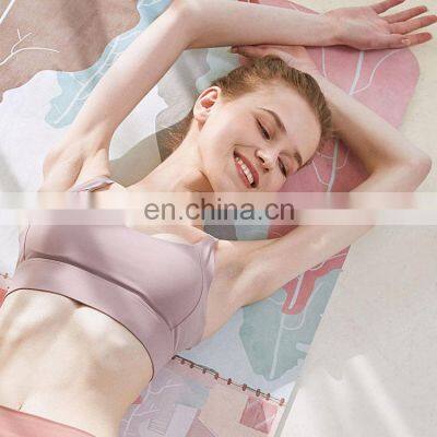 Eco-friendly and Durable Customized Logo Printing Tpe Thick Suede Fitness Foldable Travel Yoga Mat Pilates Mat photo-2