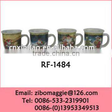 Zibo Manufactured Beautiful Christmas Designed Ceramic Custom Made Milk Cup for Drinking