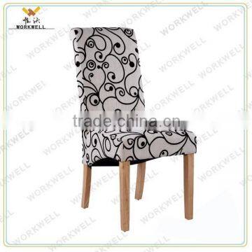 WorkWell fibric dining room chair with pine wood legs Kw--D4113