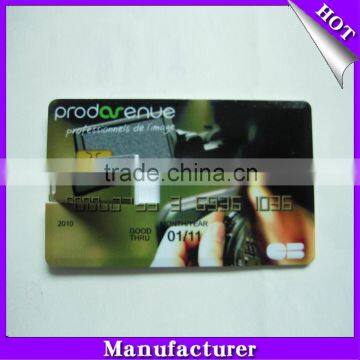 Cheap whole sale usb flash drive of credit card shape one / 2 sides full-color imprinting free