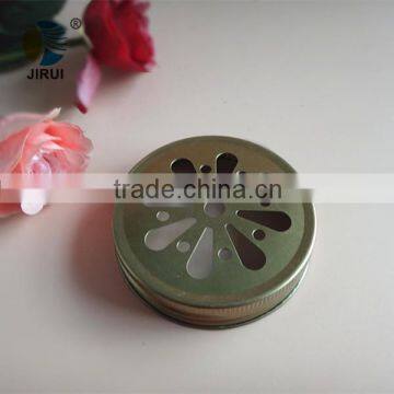 golden daisy cut metal cap for mason jar