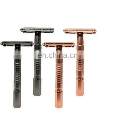 New Design Double Edge Blade High Quality Safety Razor Gun Black Metal Safety Razor photo-3