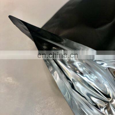 8oz Aluminum Foil Heat Seal Plastic Matte Black Stand up Plastic Pouch With Zipper and Window photo-3