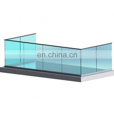 Outdoor frameless glass pool fencing balcony socket guardrail