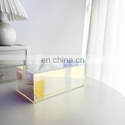 Tissue Box Colorful Desktop Container Nordic Crystal Glass Paper Organizer Luxury Cover Creative Holder Acrylic Tissue Box