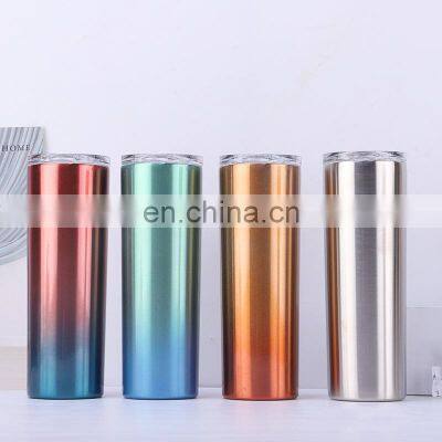 Customized Insulated Straight Double Wall Skinny 20 Oz Wholesale Stainless Steel Tumbler