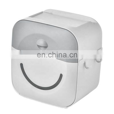 Smile Pattern Toilet Tissue Box Non- punching Tissue Shelf Wall Mounted Toilet Paper Box