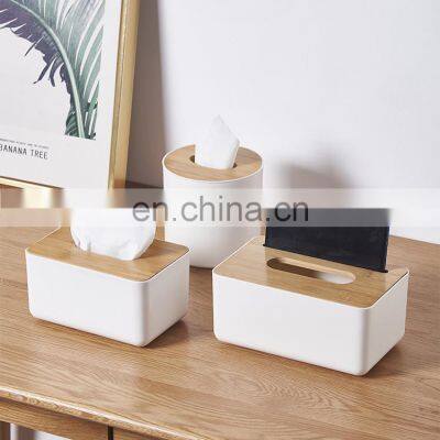 2021 Luxury Bamboo Restaurant Tissue Holder Car Tissue Box Holder photo-2