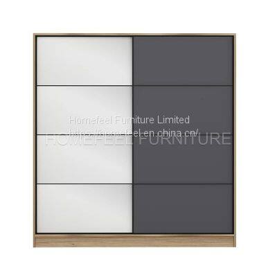 Modern 2 Mirror Doors Sliding Wardrobe Armoire