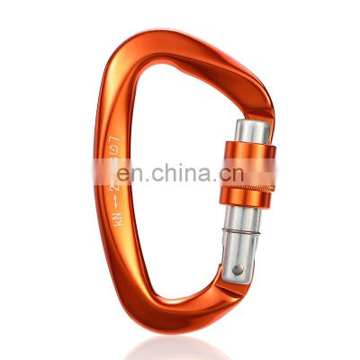 JRSGS Manufactory Customized Screw Lock Carabiner Clip Aluminum Climbing D-ring 25kn Snap Hook S7804B China Heavy Industry 62g