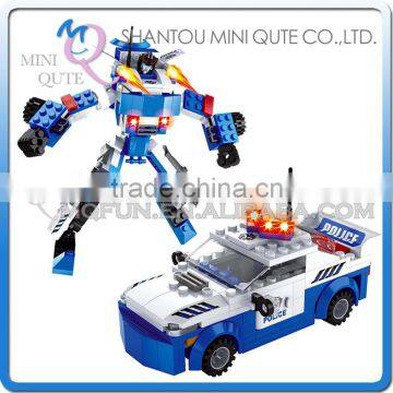 Mini Qute DIY boy 2 in 1 change robot super hero cars action figure plastic building block brick models educational toy NO.25419