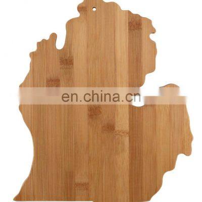 Michigan Shaped Bamboo Cutting and Food Serving Board