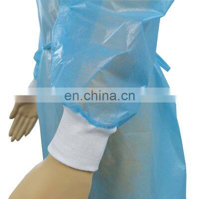 Factory Directly Protective PP PE 40GSM Surgical Waterproof Disposable Isolation Gown