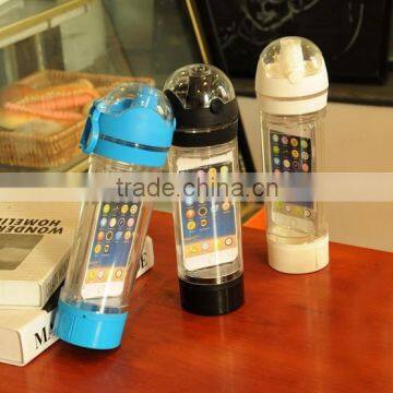 Clear Plastic Water Bottles With Iphone Stand photo-3