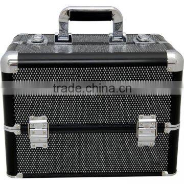 Professional 4-in-1 Rolling Makeup Artist Cosmetic Train Case Organizer Storage Case,black Crystal Beauty Makeup Trolley Case photo-6