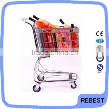 4'' PU wheels grocery shopping cart