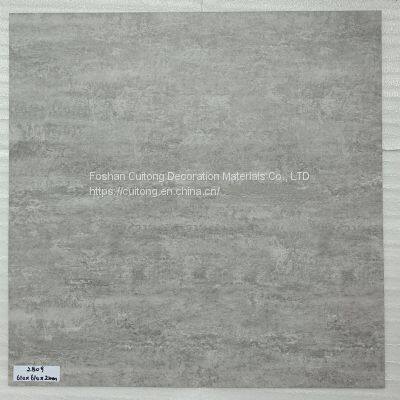 Cement pattern gray LVT floor imitation marble plastic floor tile white square stone plastic floor wholesale Guangdong