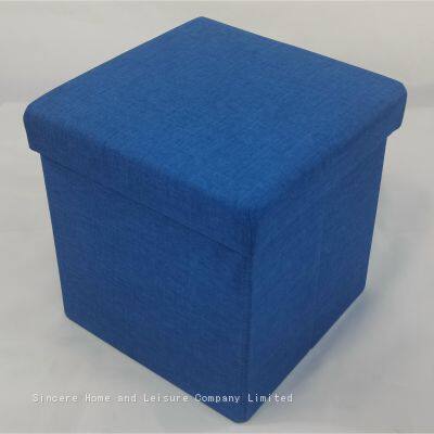Linen Foldable Storage Ottoman photo-4